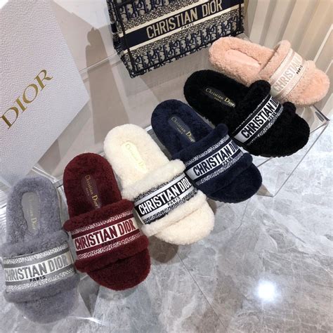 dior slippers fluffy